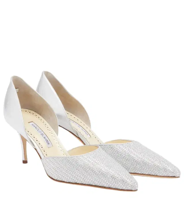 Taylerbinu leather-trimmed woven pumps