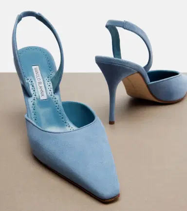 Manolo Blahnik Borelapla suede slingback pumps | Thumbnail 3