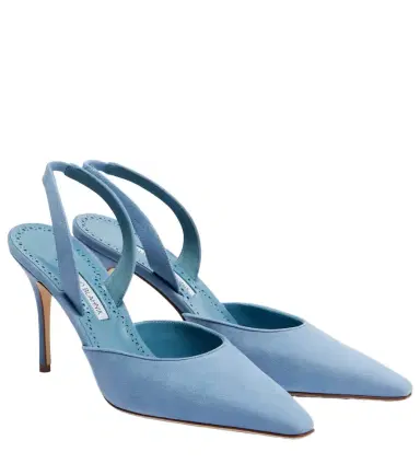 Manolo Blahnik Borelapla suede slingback pumps | Thumbnail 1