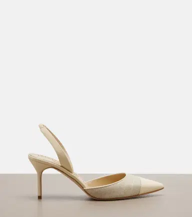 Manolo Blahnik Capsli leather-trimmed slingback pumps | Thumbnail 2 Manolo Blahnik Capsli leather-trimmed slingback pumps | Thumbnail 2