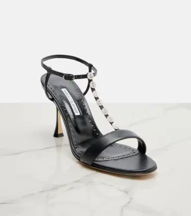 Manolo Blahnik Imbosan leather sandals | Thumbnail 3 Manolo Blahnik Imbosan leather sandals | Thumbnail 3