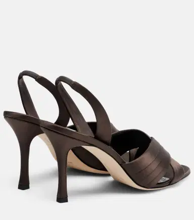 Manolo Blahnik Viera satin slingback sandals | Thumbnail 3 Manolo Blahnik Viera satin slingback sandals | Thumbnail 3