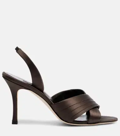 Manolo Blahnik Viera satin slingback sandals | Thumbnail 4 Manolo Blahnik Viera satin slingback sandals | Thumbnail 4