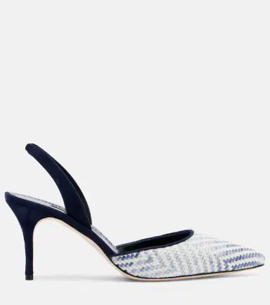 Manolo Blahnik Carolyne 70 raffia slingback pumps | Thumbnail 3 Manolo Blahnik Carolyne 70 raffia slingback pumps | Thumbnail 3