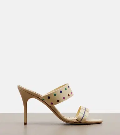 Manolo Blahnik Ralotapla printed satin mules | Thumbnail 2