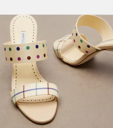 Manolo Blahnik Ralotapla printed satin mules | Thumbnail 4