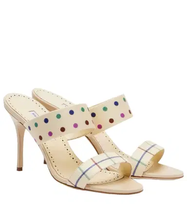 Manolo Blahnik Ralotapla printed satin mules | Thumbnail 1