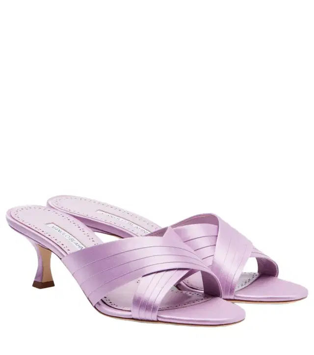 Manolo Blahnik Viera 50 satin mules