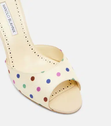 Manolo Blahnik Jadaron polka-dot twill mules | Thumbnail 3