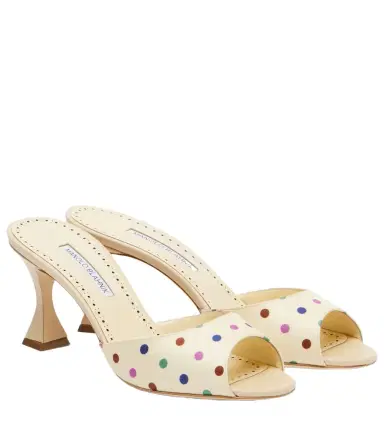 Manolo Blahnik Jadaron polka-dot twill mules | Thumbnail 1