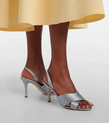Manolo Blahnik Viera 90 satin slingback sandals | Thumbnail 5 Manolo Blahnik Viera 90 satin slingback sandals | Thumbnail 5