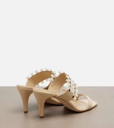 Manolo Blahnik Efeso leather-trimmed woven mules | Thumbnail 2