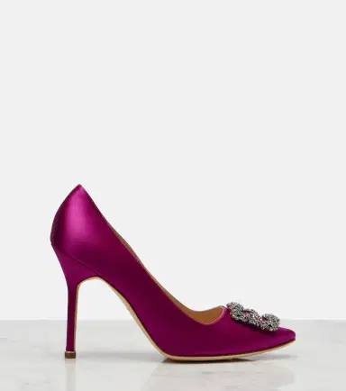 Manolo Blahnik Hangisi embellished satin pumps | Thumbnail 3