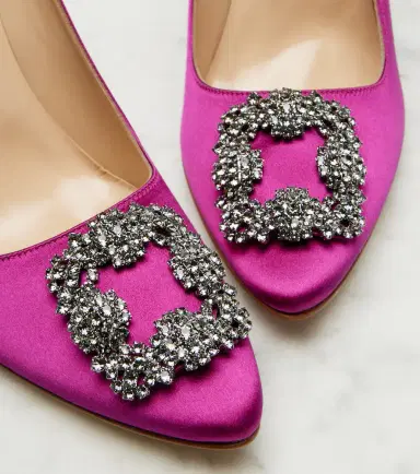 Manolo Blahnik Hangisi embellished satin pumps | Thumbnail 4