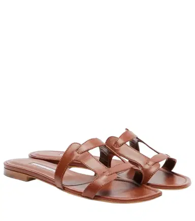 Manolo Blahnik Grellanuflat leather sandals | Thumbnail 1