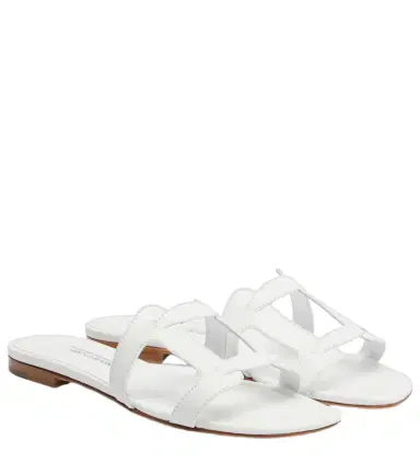 Manolo Blahnik Grellanuflat leather slides | Thumbnail 1