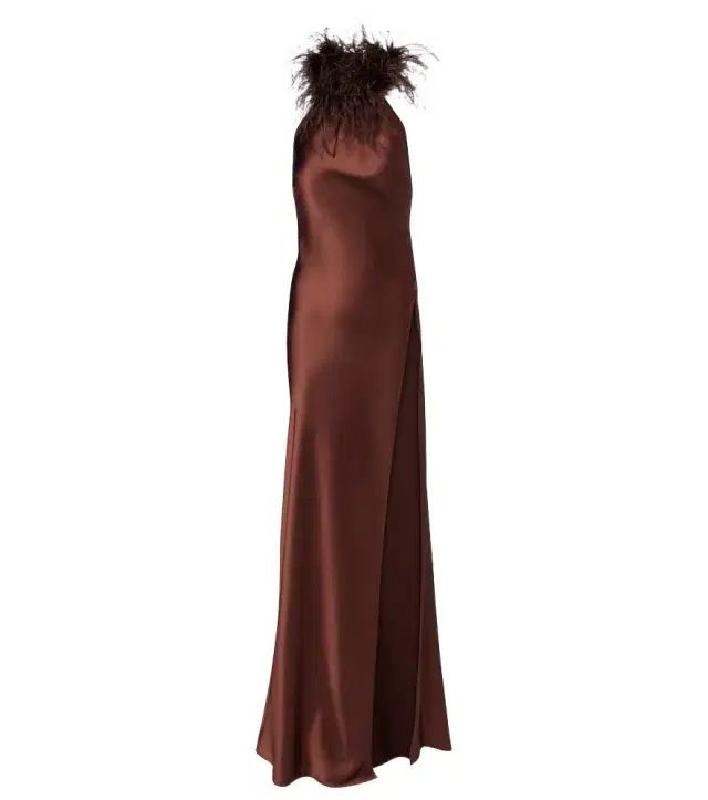 The New Arrivals Ilkyaz Ozel Jazzy embellished feather-trimmed gown