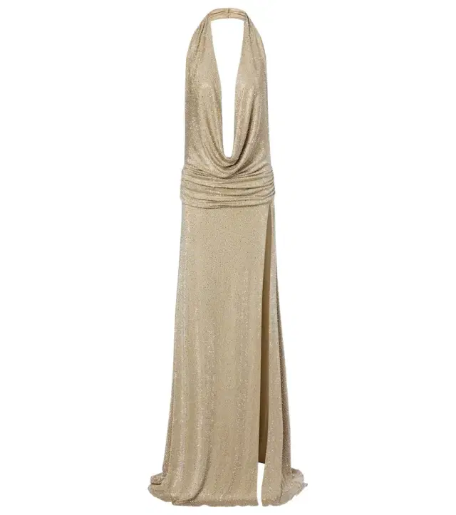 The New Arrivals Ilkyaz Ozel Embellished halterneck gown