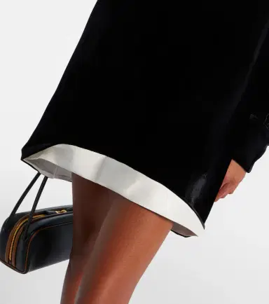 Prada Asymmetric velvet minidress | Thumbnail 4 Prada Asymmetric velvet minidress | Thumbnail 4