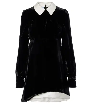 Prada Asymmetric velvet minidress | Thumbnail 1 Prada Asymmetric velvet minidress | Thumbnail 1