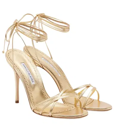 Manolo Blahnik Leva 105 metallic leather sandals | Thumbnail 1 Manolo Blahnik Leva 105 metallic leather sandals | Thumbnail 1