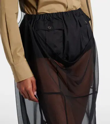 Prada Sheer midi skirt | Thumbnail 2 Prada Sheer midi skirt | Thumbnail 2