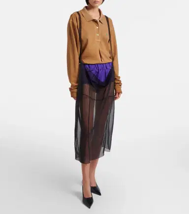 Prada Sheer midi skirt | Thumbnail 4 Prada Sheer midi skirt | Thumbnail 4