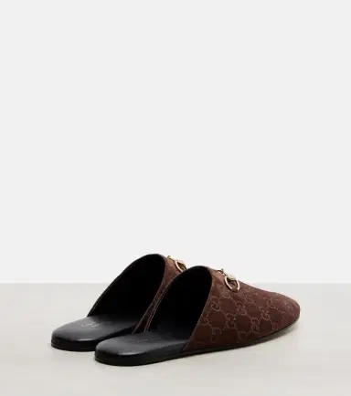 Gucci Horsebit GG suede mules | Thumbnail 2