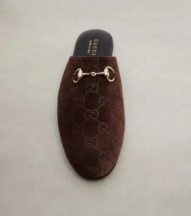 Gucci Horsebit GG suede mules | Thumbnail 3