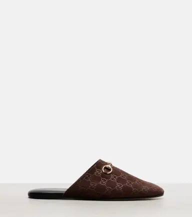 Gucci Horsebit GG suede mules | Thumbnail 4