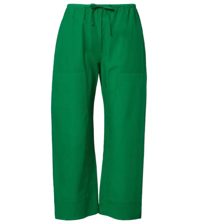 Kyoto cropped cotton wide-leg pants