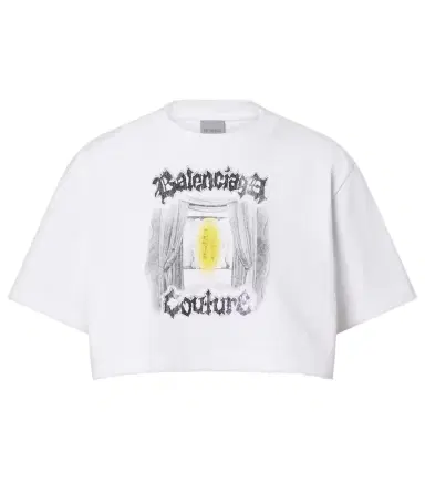 Balenciaga Printed cropped cotton jersey T-shirt | Thumbnail 1 Balenciaga Printed cropped cotton jersey T-shirt | Thumbnail 1