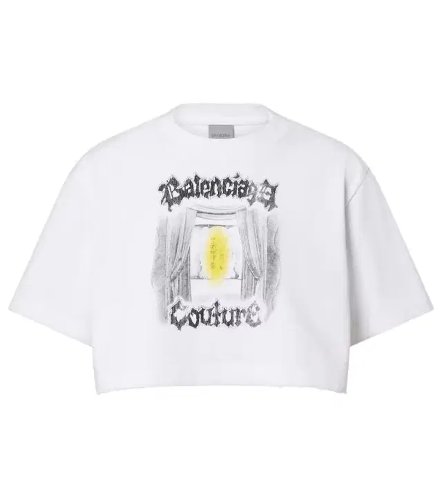 Balenciaga Printed cropped cotton jersey T-shirt