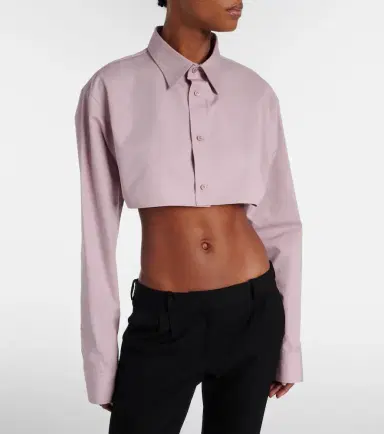 Balenciaga Cropped cotton and silk poplin shirt | Thumbnail 3 Balenciaga Cropped cotton and silk poplin shirt | Thumbnail 3