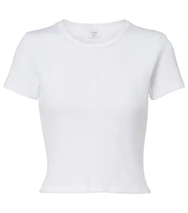 Leset Pointelle cotton crop top | Thumbnail 1