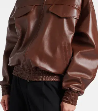 Balenciaga Cropped oversized leather jacket | Thumbnail 3 Balenciaga Cropped oversized leather jacket | Thumbnail 3