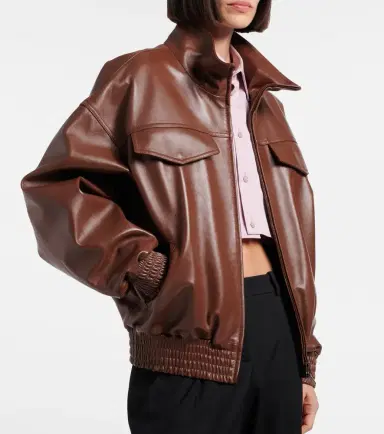 Balenciaga Cropped oversized leather jacket | Thumbnail 5 Balenciaga Cropped oversized leather jacket | Thumbnail 5