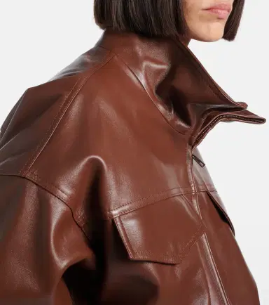Balenciaga Cropped oversized leather jacket | Thumbnail 6 Balenciaga Cropped oversized leather jacket | Thumbnail 6