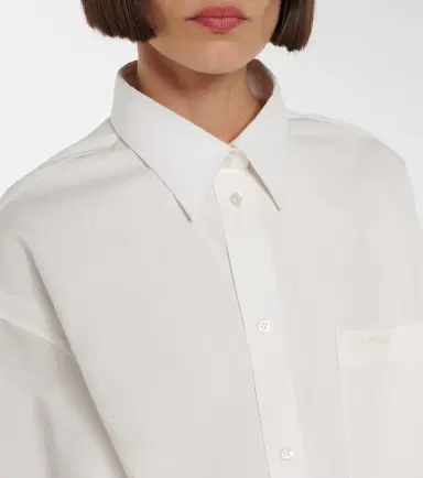 Balenciaga Asymmetric cotton and silk poplin shirt | Thumbnail 2
