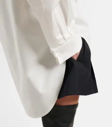 Balenciaga Asymmetric cotton and silk poplin shirt | Thumbnail 3