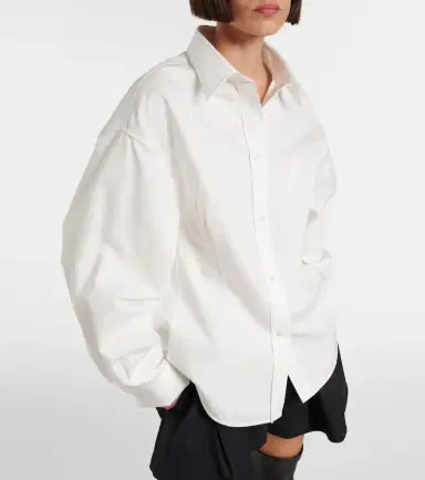 Balenciaga Asymmetric cotton and silk poplin shirt | Thumbnail 5