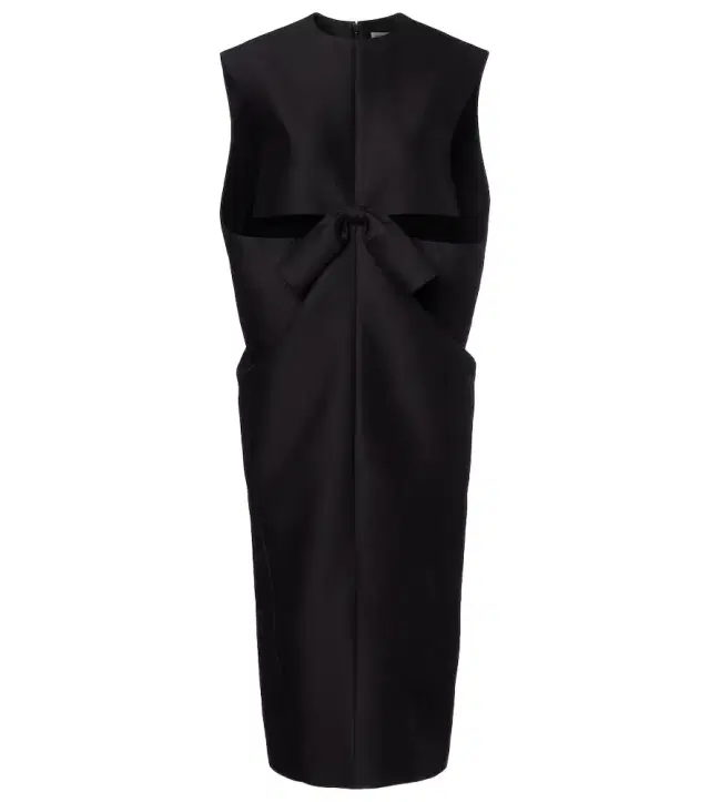 Cutout crêpe satin midi dress