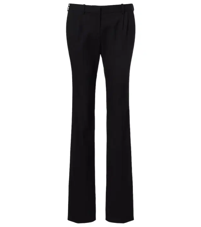 Wool twill slim pants
