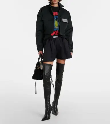 Balenciaga Cropped technical faille track jacket | Thumbnail 4 Balenciaga Cropped technical faille track jacket | Thumbnail 4