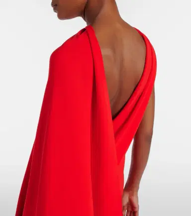 Balenciaga Open-back caped silk and wool crêpe gown | Thumbnail 2 Balenciaga Open-back caped silk and wool crêpe gown | Thumbnail 2