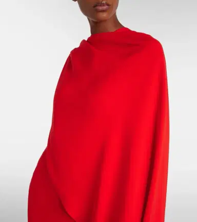 Balenciaga Open-back caped silk and wool crêpe gown | Thumbnail 6 Balenciaga Open-back caped silk and wool crêpe gown | Thumbnail 6