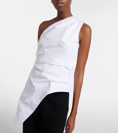 RÓHE Róhe Asymmetric one-shoulder cotton poplin top | Thumbnail 5