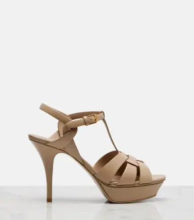 Saint Laurent Tribute 105 leather platform sandals | Thumbnail 2