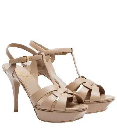 Saint Laurent Tribute 105 leather platform sandals | Thumbnail 1