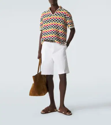Orlebar Brown Batten crochet cotton bowling shirt | Thumbnail 2